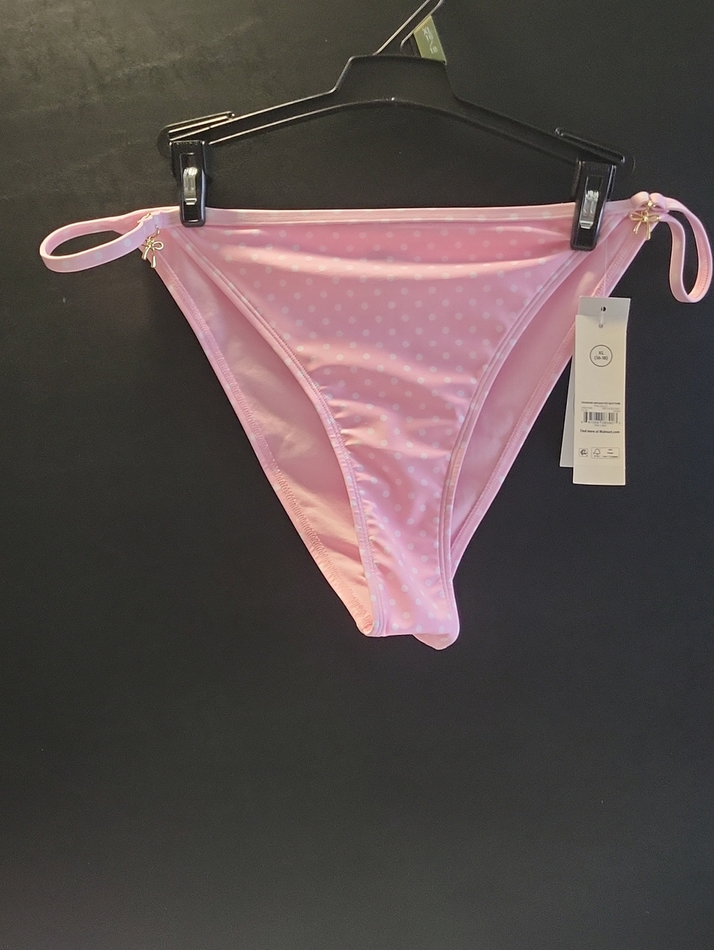 Polka Dot Print String Bikini Bottoms, Women’s T24